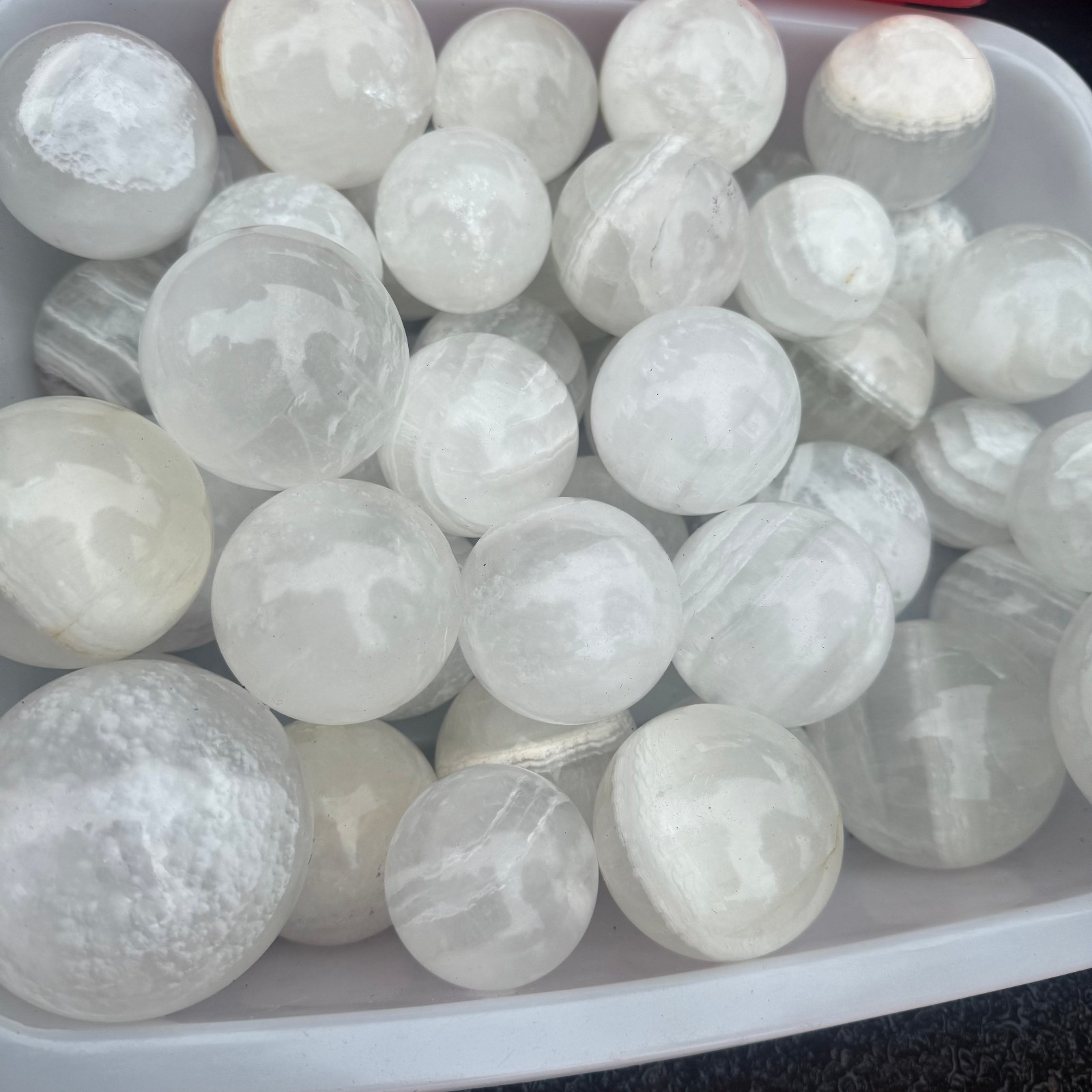 400g Natural White Ghost Ball Crystal Quartz Reiki Healing random 1pc