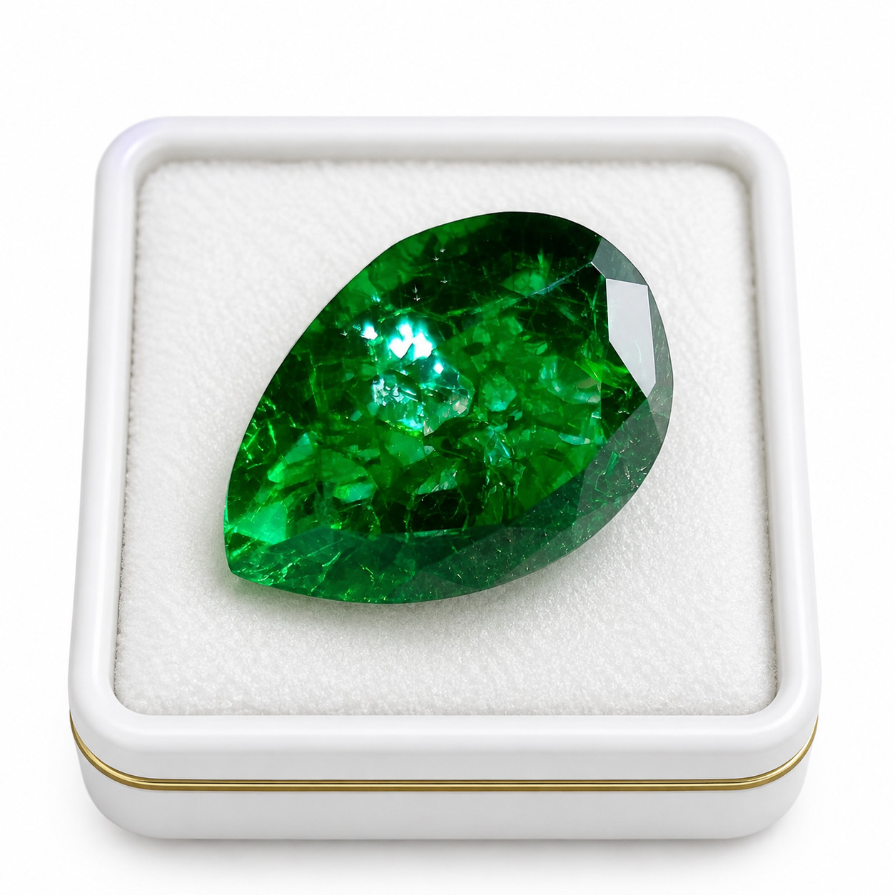 8-10 Ct Natural Pear Cut Colombian Green Emerald Certified Loose Gemstone