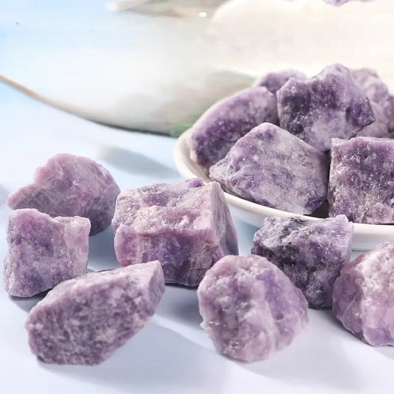 Unique Raw Rough Purple Lepidolite Stone Natural Healing Quartz Crystal Decor