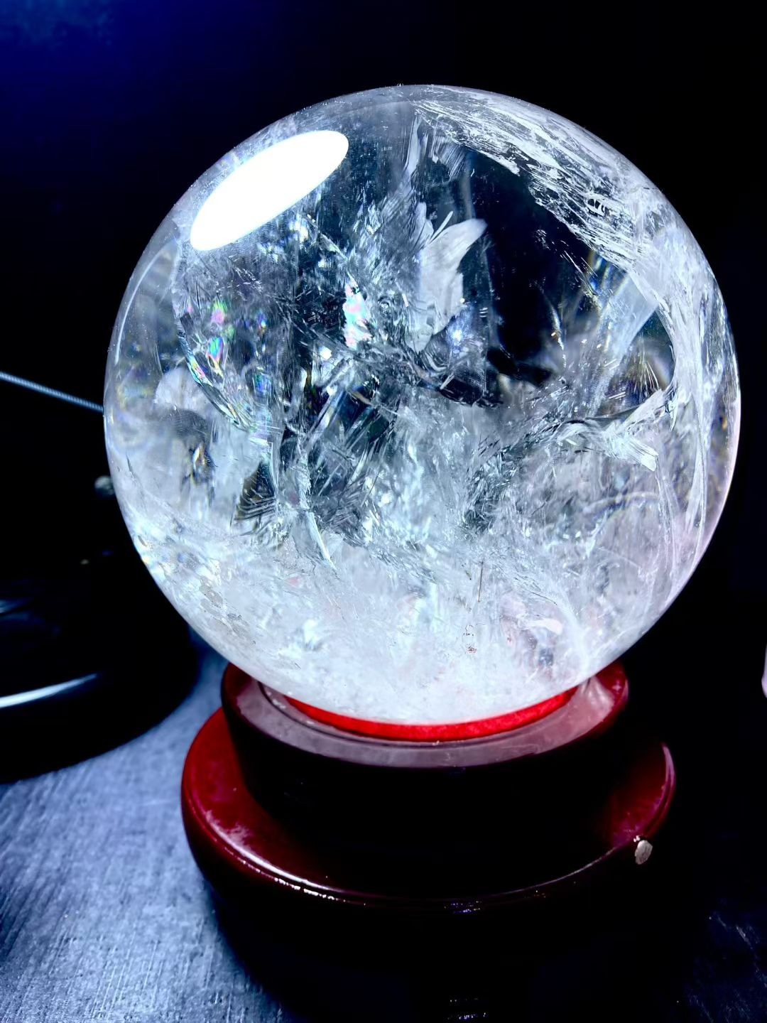 13LB Top Natural Rainbow Clear Quartz Sphere Crystal Ball Reiki Energy 163mm +s