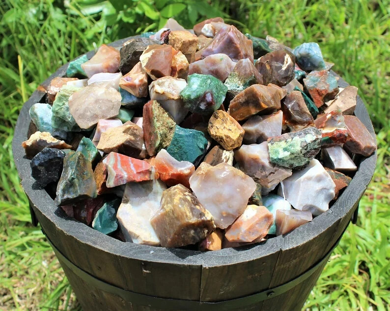 3Pcs Natural Raw Rough Ocean Jasper Healing Rough Chunks Mineral Specimens
