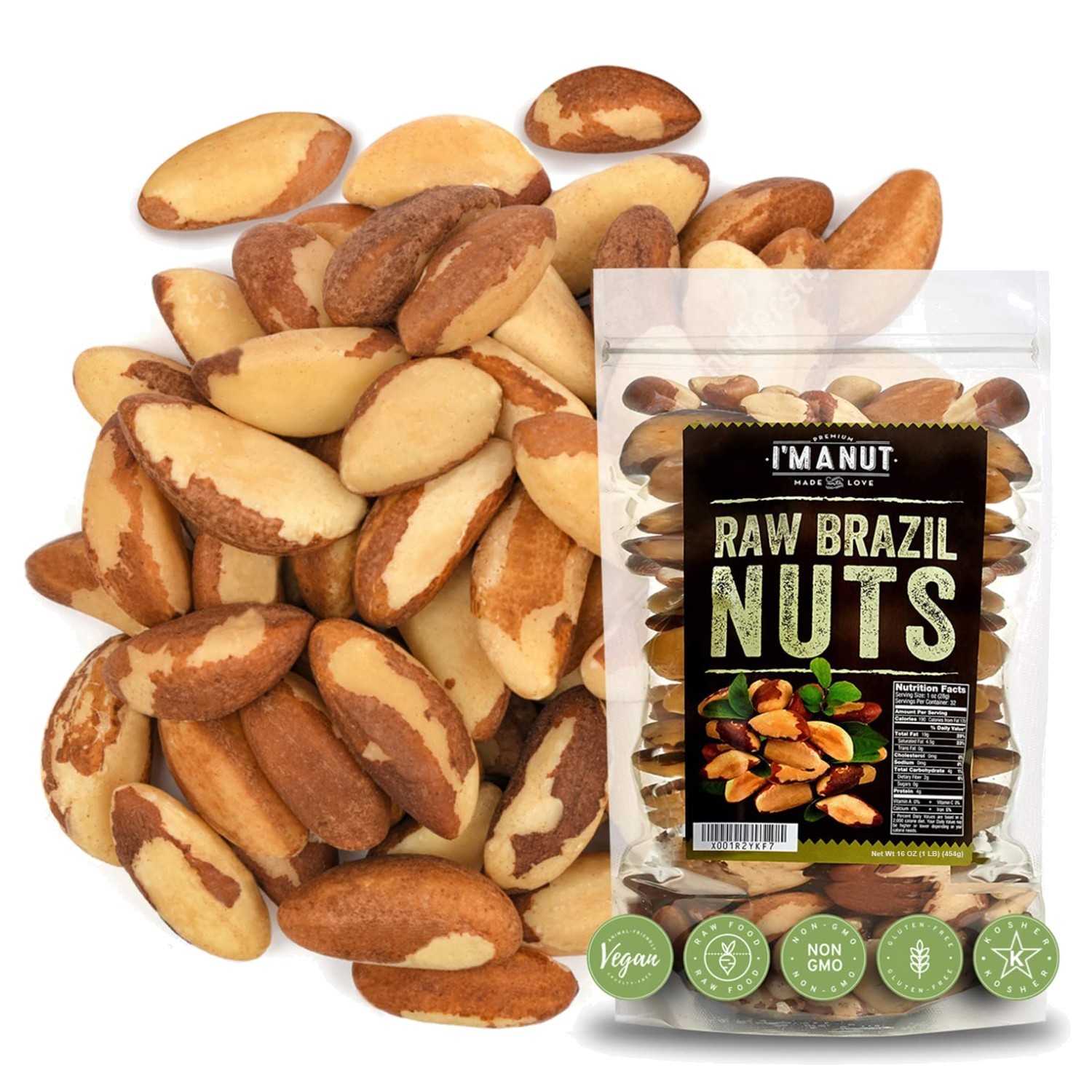 Brazil Nuts 1 lb 16oz – High Selenium, Peanut Free