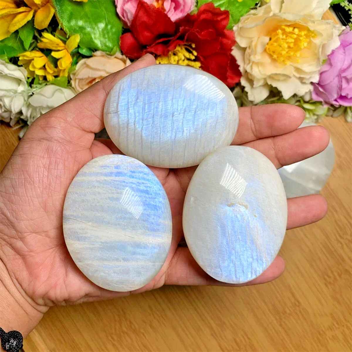 2″ Large Moonstone Tumbled Stone Mineral Specimen Crystal Healing Reiki Gifts