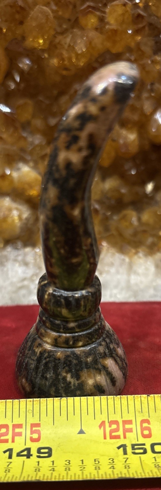 1pc Rhodonite Magic Broom Carved Figurines Gem 2.8″