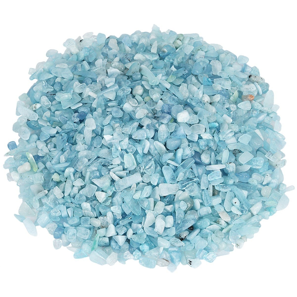 Aquamarine Tumbled Chips Crystal Quartz Stones 1lb Irregular Shape 460g