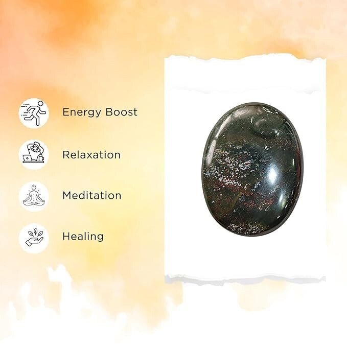 5Pcs Set Bloodstone Crystal Palm Stones for Yoga Meditation Reiki Feng Shui