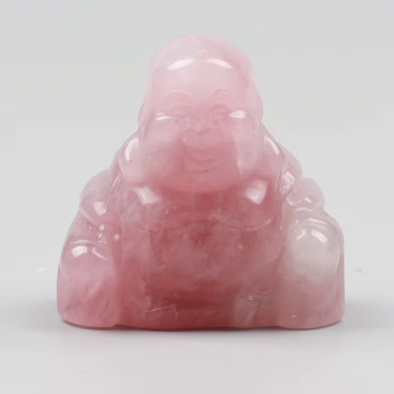 Jade Buddha Figurine 1.5” Hand Carved Natural Green Gemstone Reiki Crystal Hea