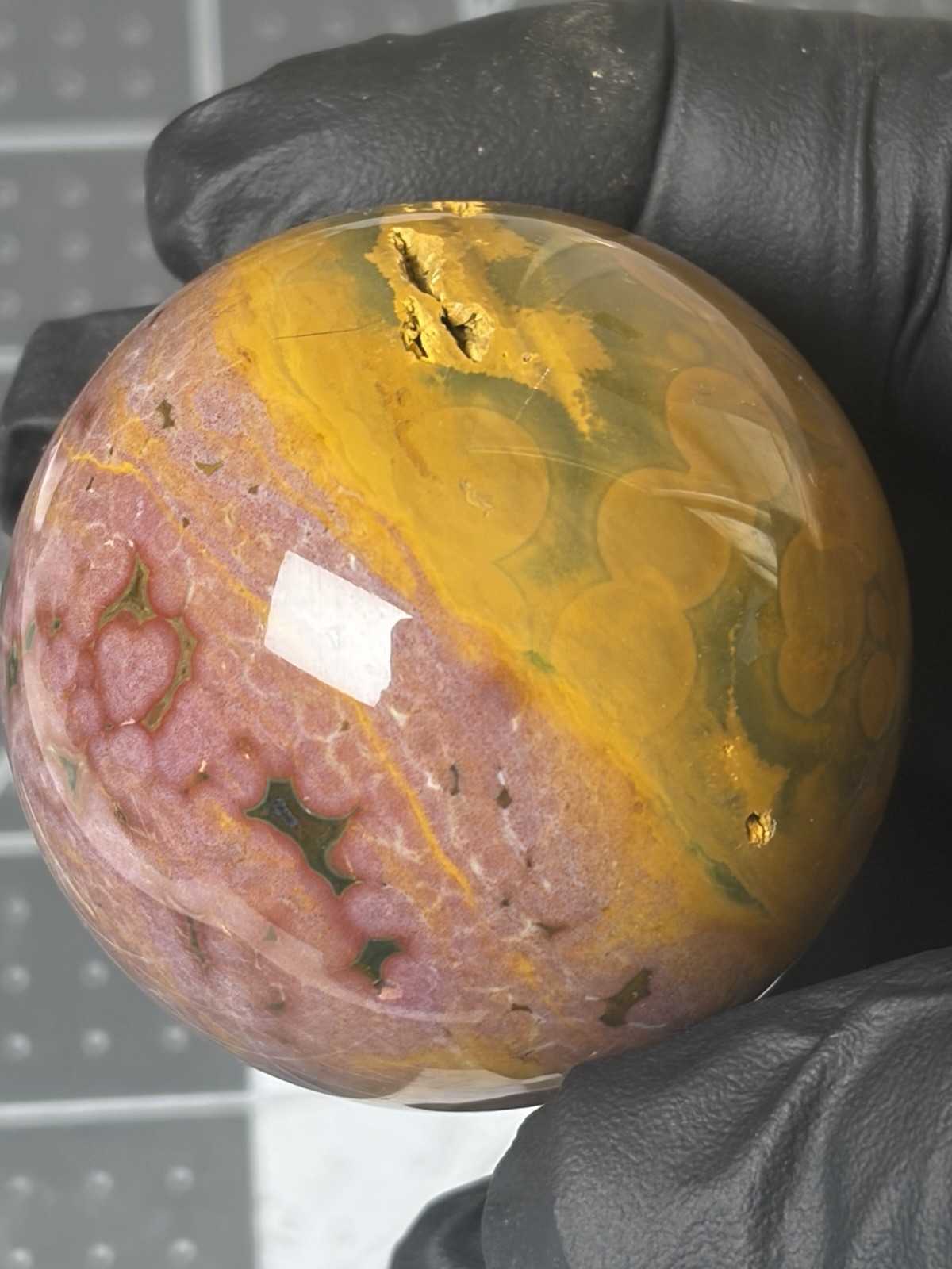 Colorful Ocean Jasper Sphere Kabamby Pink Orbs Crystals