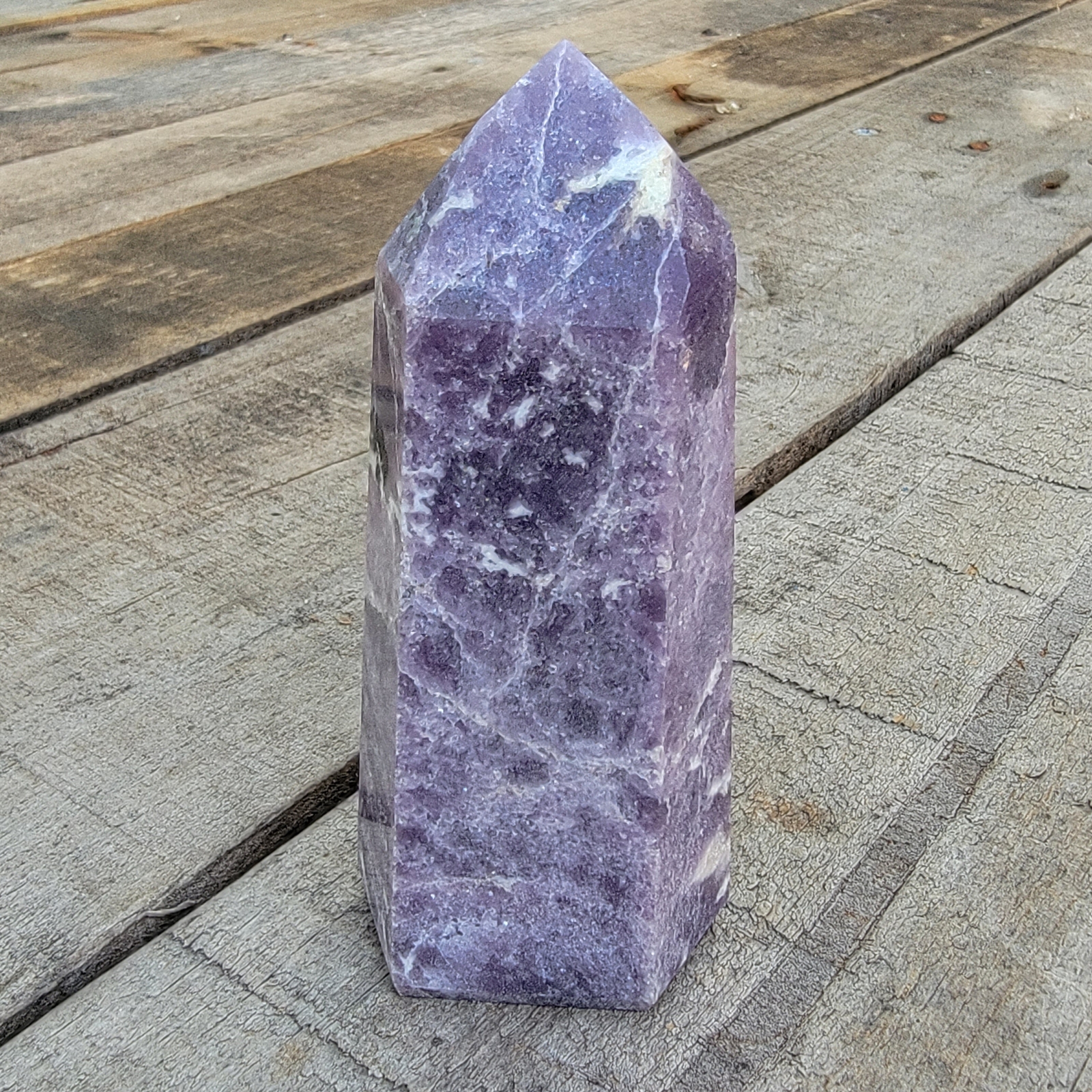 Lepidolite Tower Purple Crystal Point Decor Reiki 10% Off Site Read Description