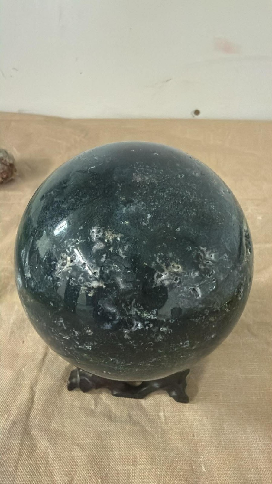 2100g Natural Geode Aquatic Plant Water Grass Moss Agate Balls Crystal Sphere