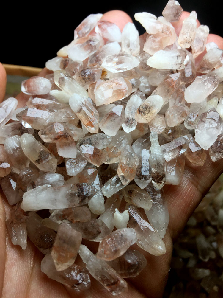 50g 70PCS+ Phantom ‘Red Ghost’ Lemuria QUARTZ Lemuria Crystal Point &Pyramid