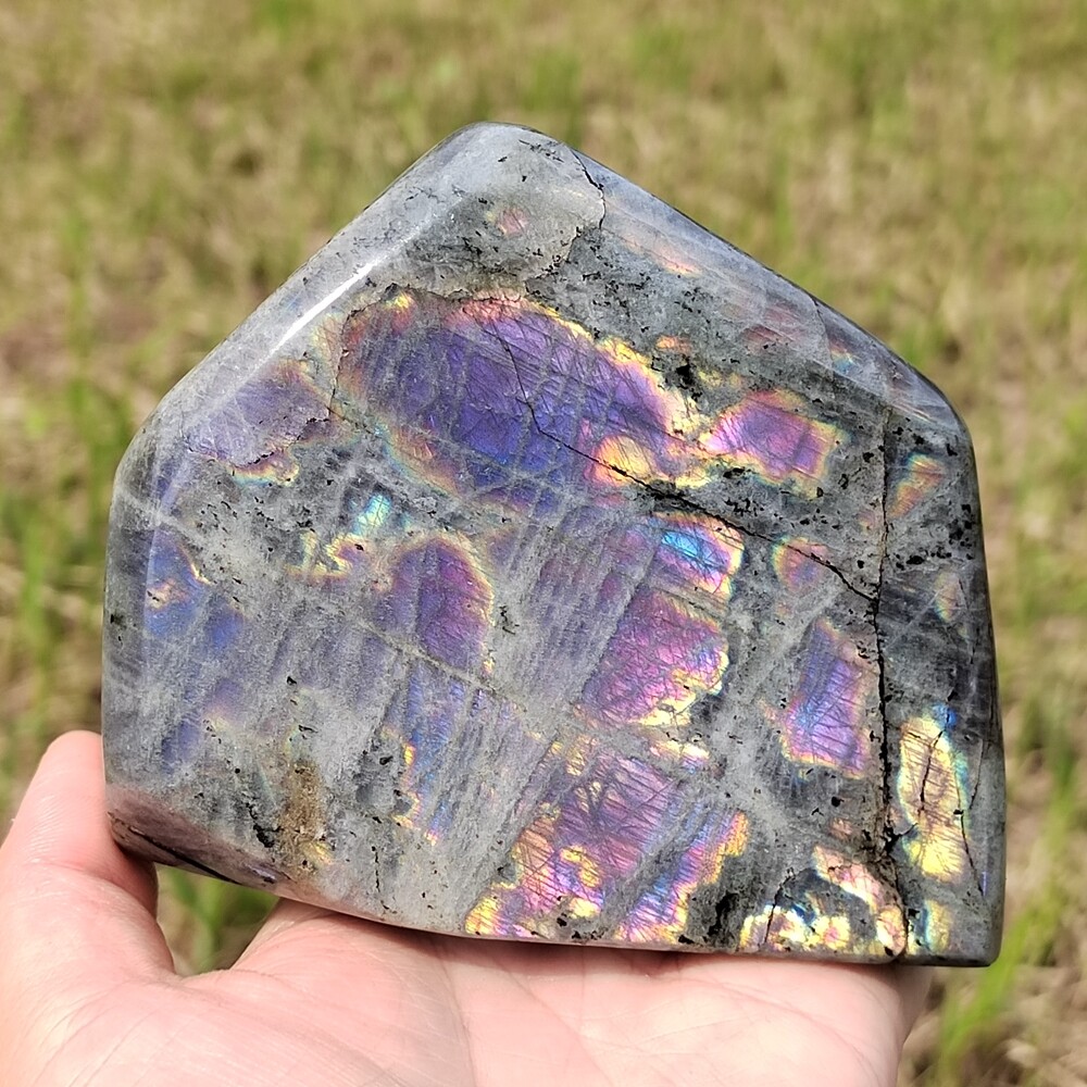 AAA+Natural Labradorite Quartz Crystal Spectrolite Mineral Specimen Healing 794G