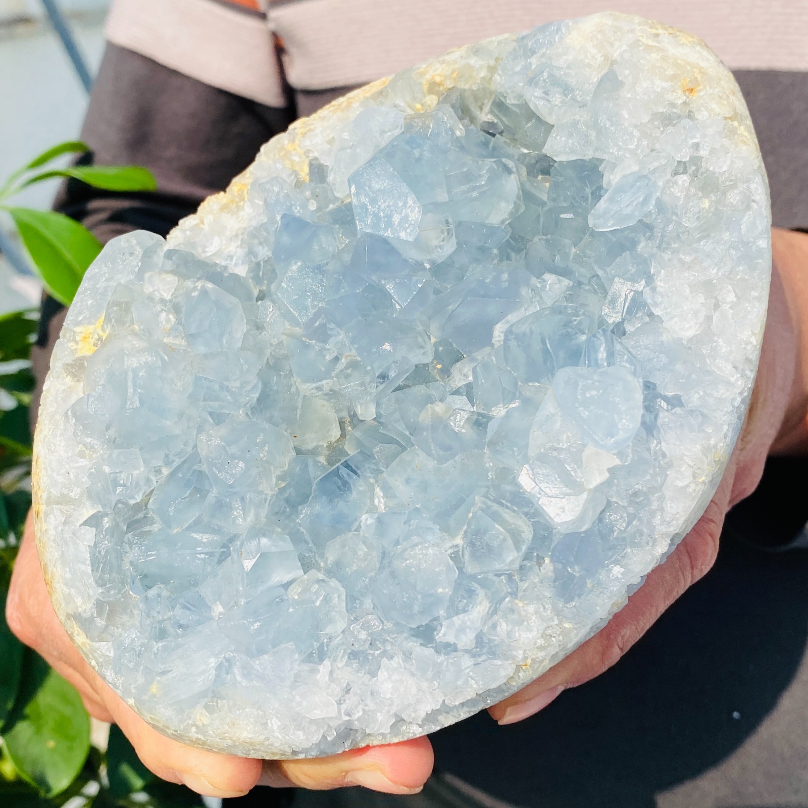 4.63LB Natural Beautiful Blue Celestite Crystal Geode Cave Mineral Specimen