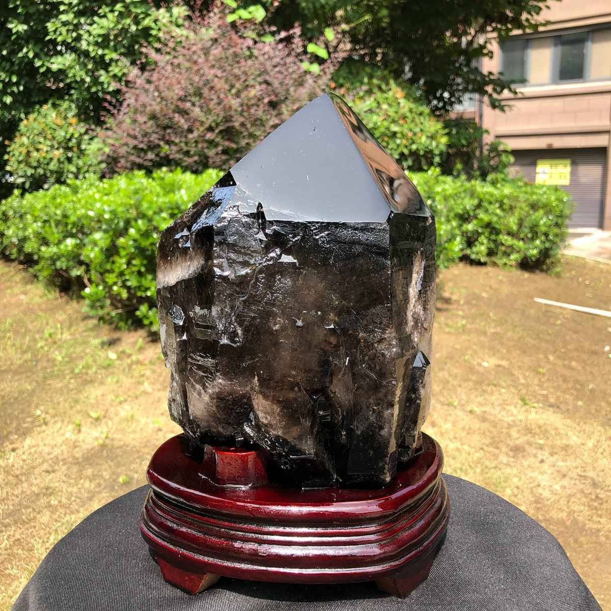12.78LB Natural Dark tea quartz Crystal Specimen Reiki Mineral Add bracket 1810