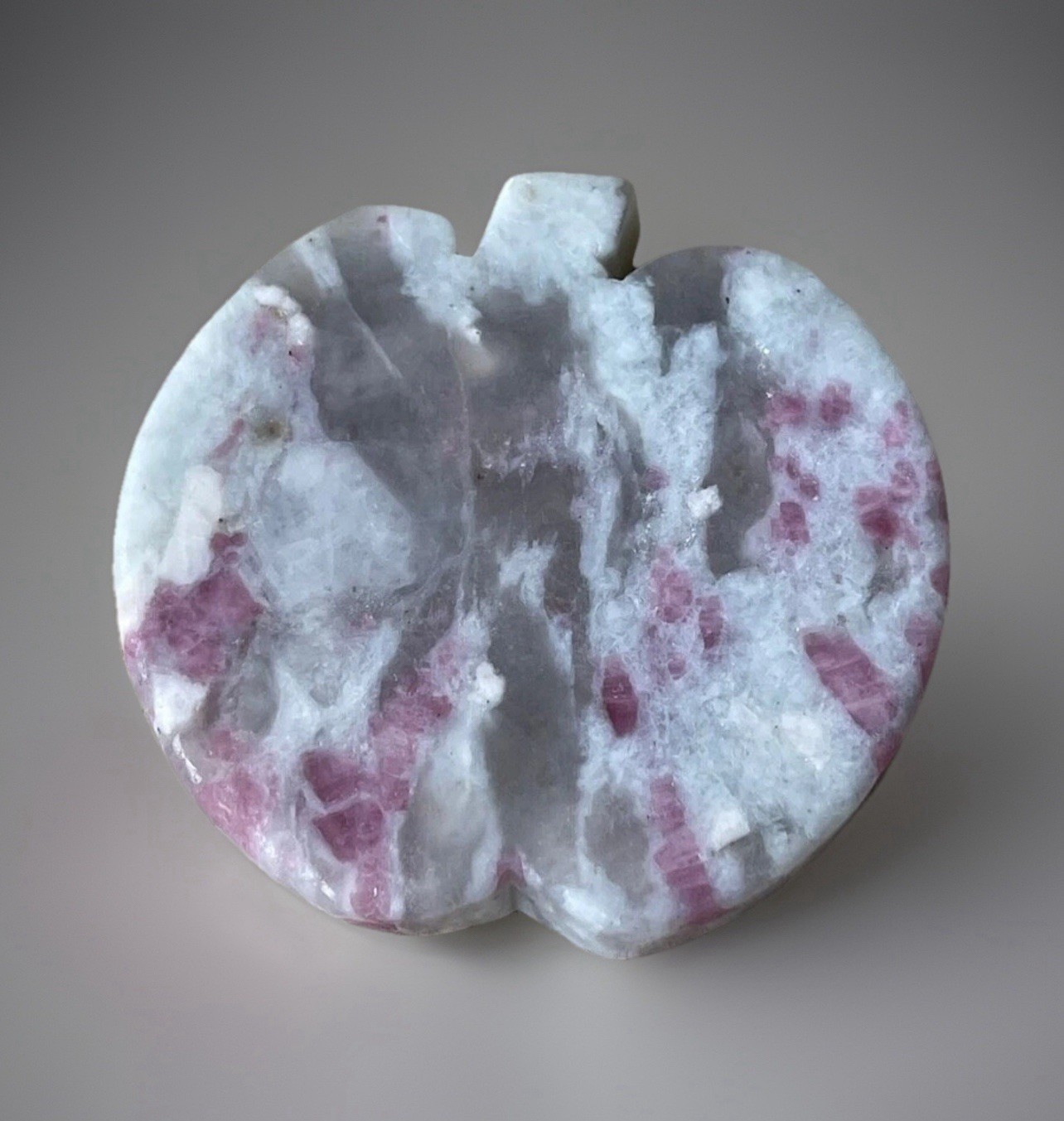 Natural Unicorn Stone Apple Carving Pink Tourmaline Lepidolite Smoky Quartz Disk
