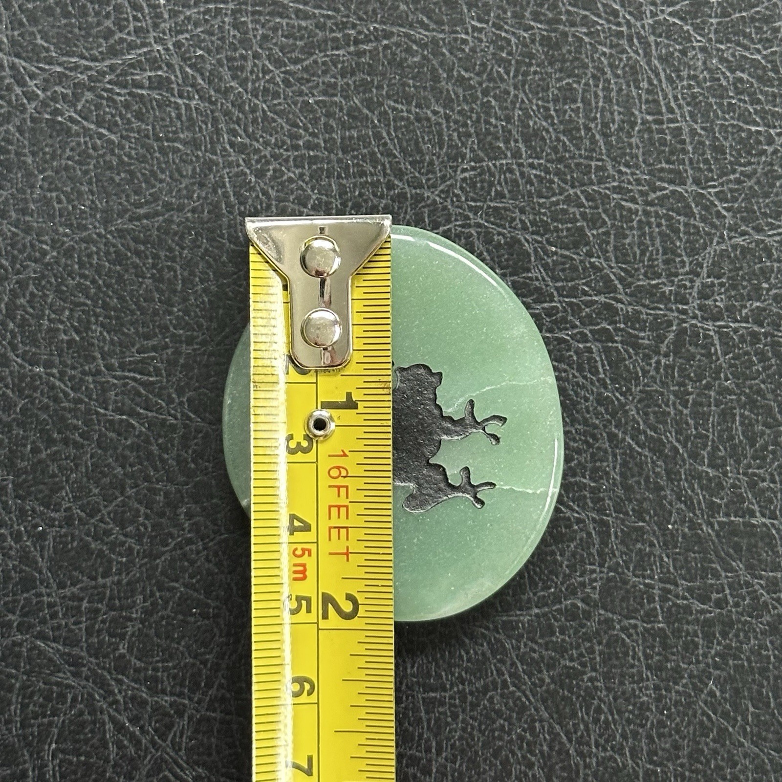 Worry Stone Frog Green Aventurine Jade Color Flat Rock Pebble Unique Gift