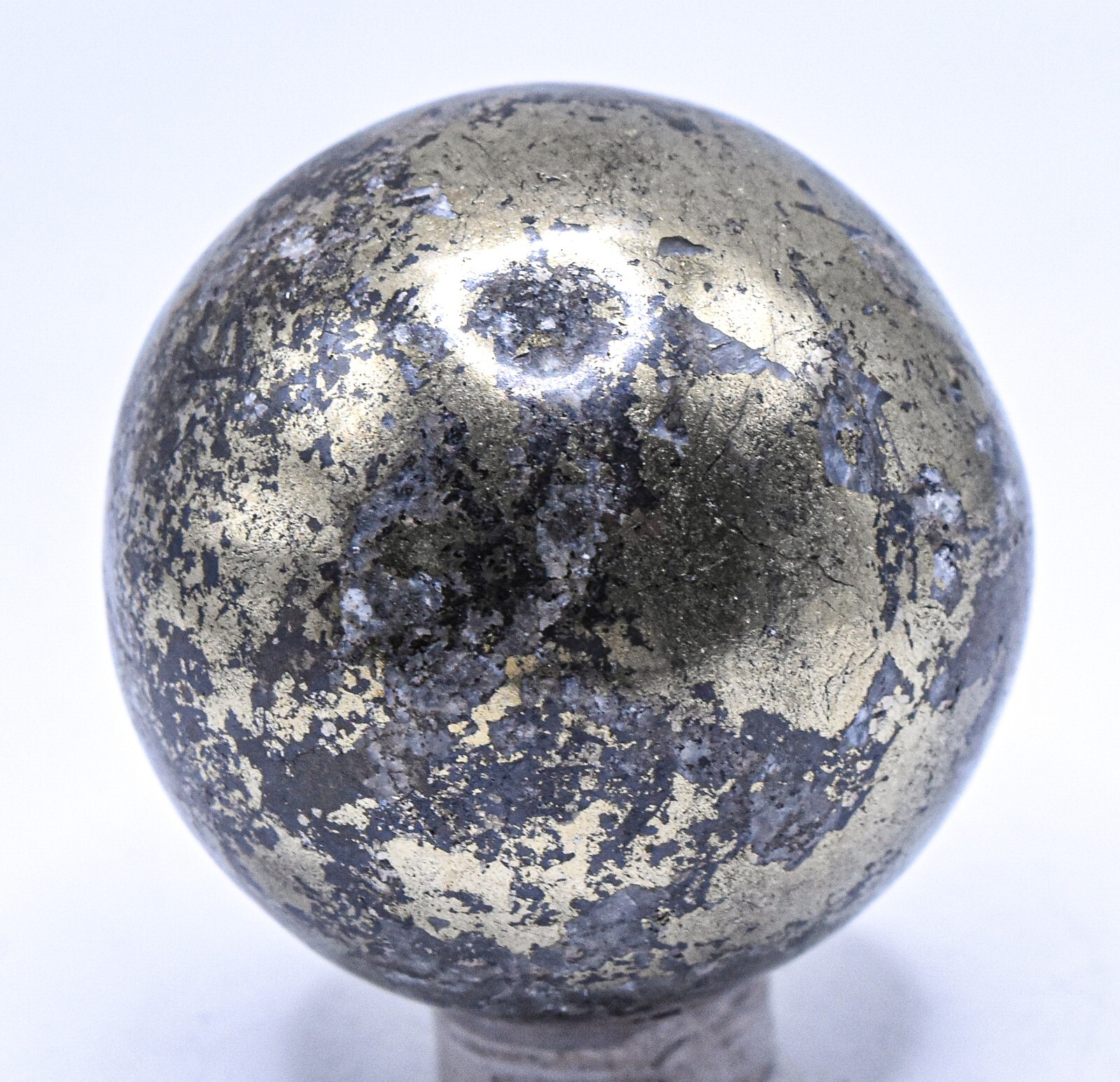 42mm Golden Chalcopyrite w/ Inclusions Sphere Polished Sparkling Mineral – Peru