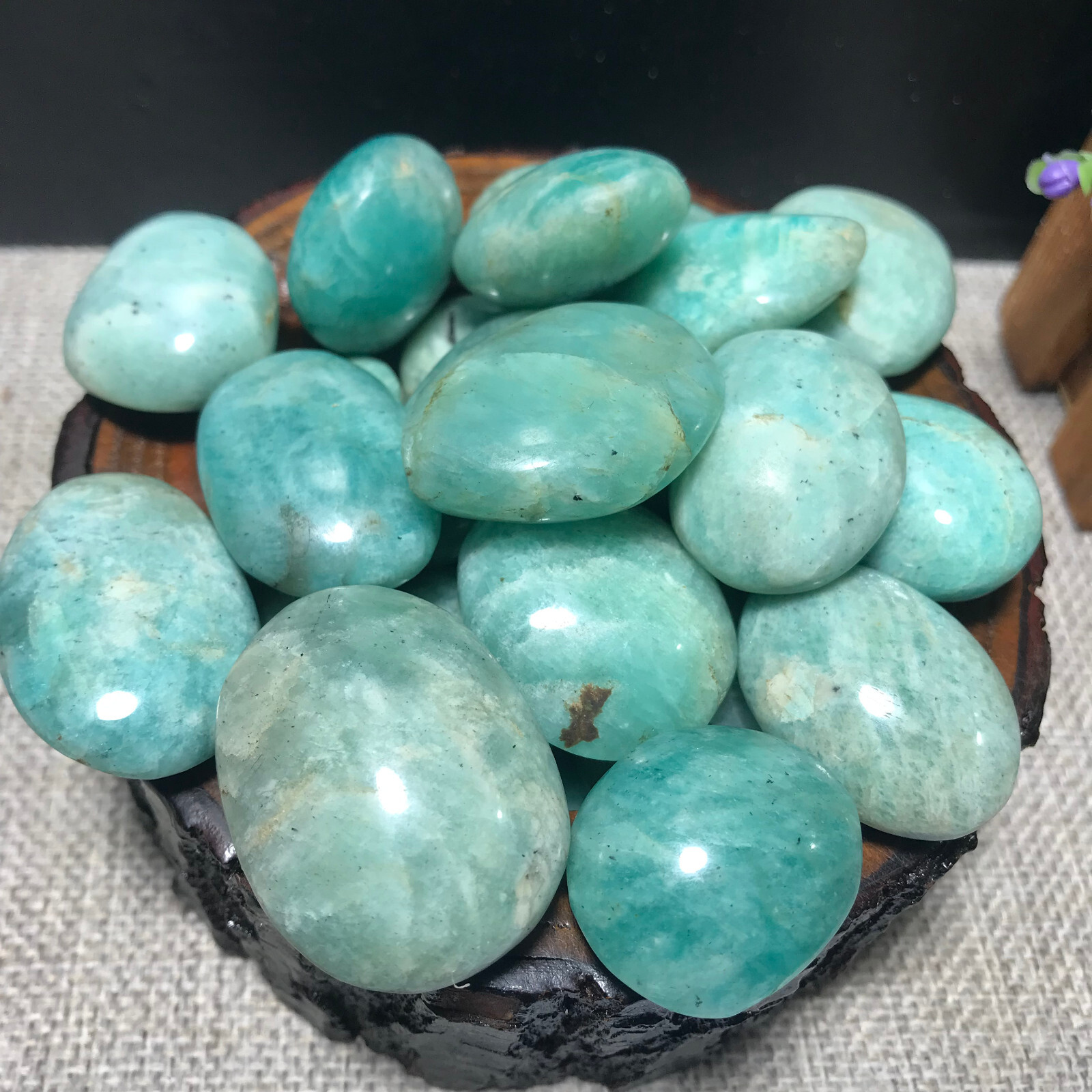 1000g 60pcs Natural Amazon Tianhe Stone Polished crystal Energy Healing