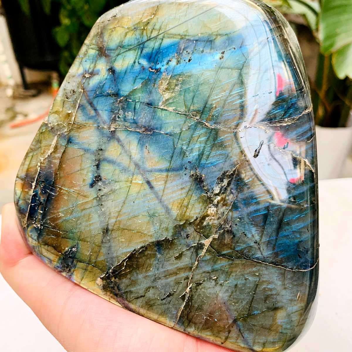 3.68LB Natural feldspar crystal specimen: A gemstone with psychedelic colors