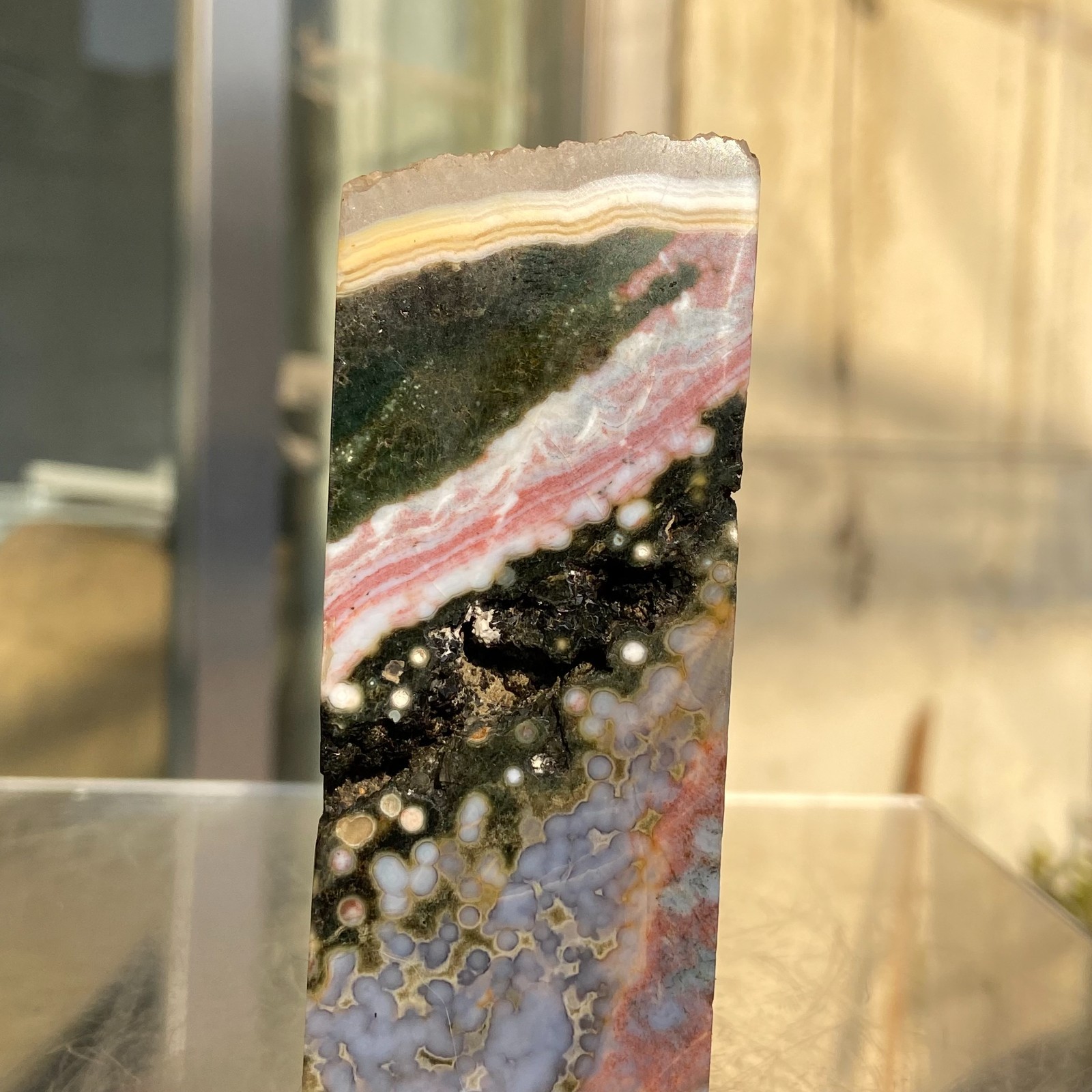 330g Natural Colourful Ocean Jasper Druzy Geode Crystal Specimen Reiki Healing