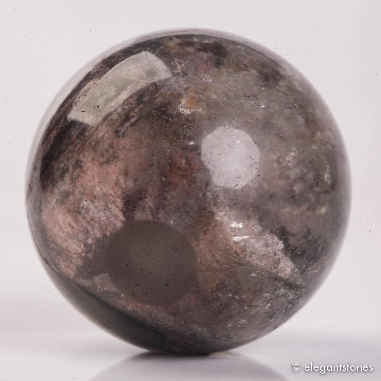 56g34mm Natural Garden/Phantom/Ghost/Lodolite Quartz Crystal Sphere Healing Ball