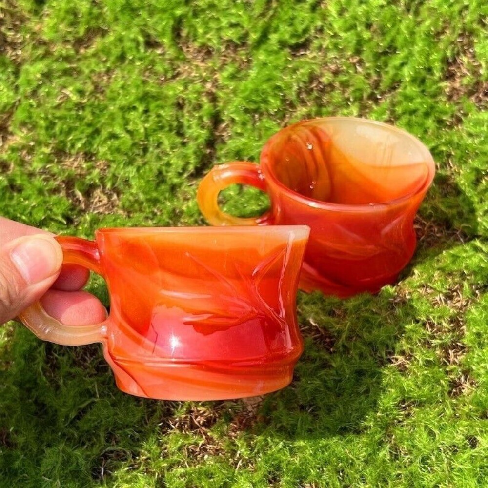 Carnelian Red Agate Crystal Cup Mug Christmas Housewarming Gifts Home Decoration