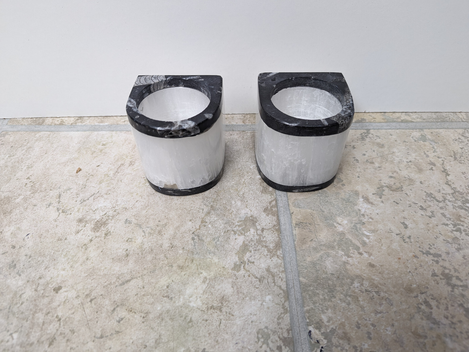 Orthoceras Fossils & Selenite Candle Holders- See Descrip@ Below Wholesale Costs