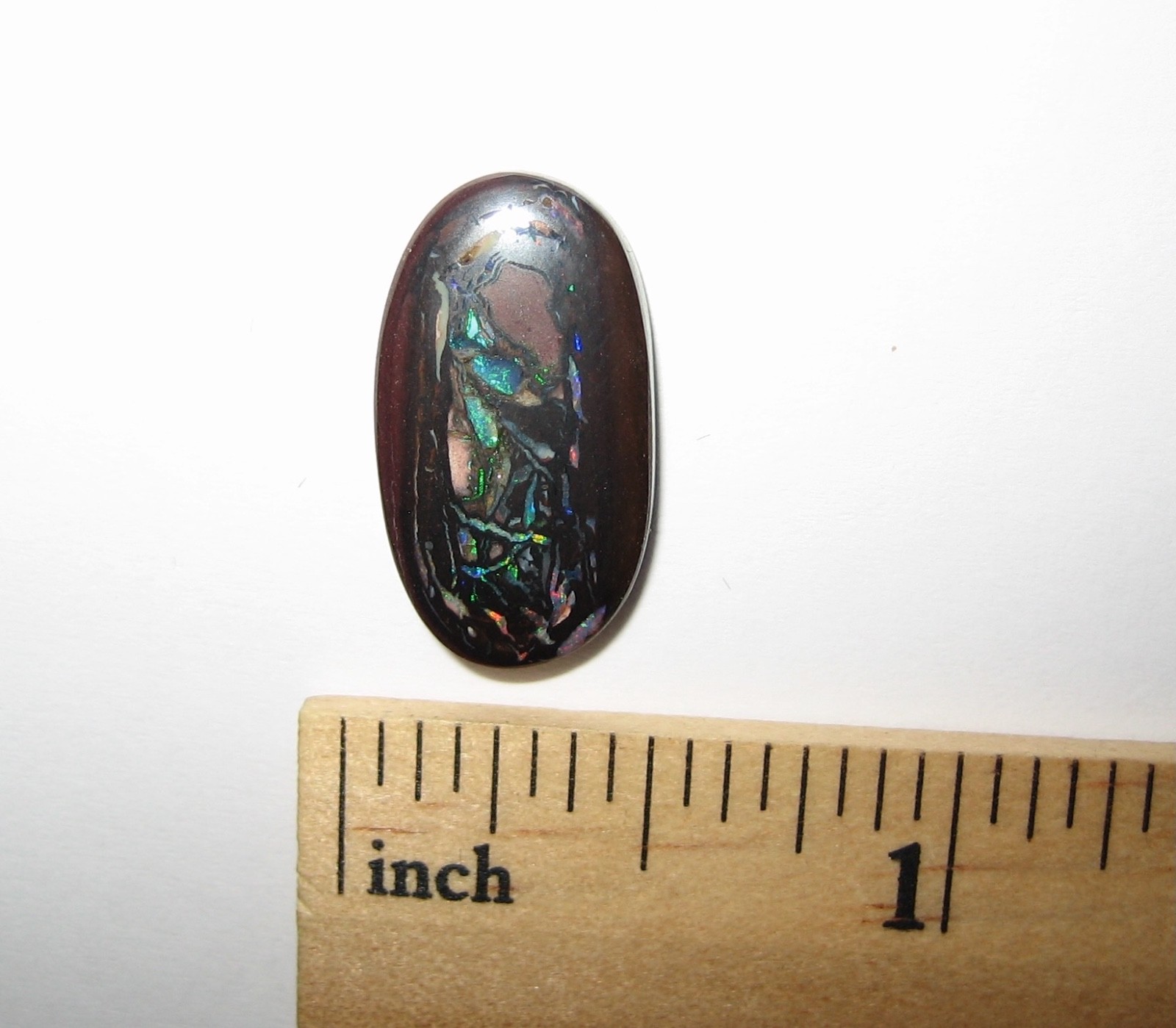 20mm x 11mm POLISHED KOROIT BOULDER OPAL CRYSTAL CABOCHON AUSTRALIA ~ 9.15cts *1