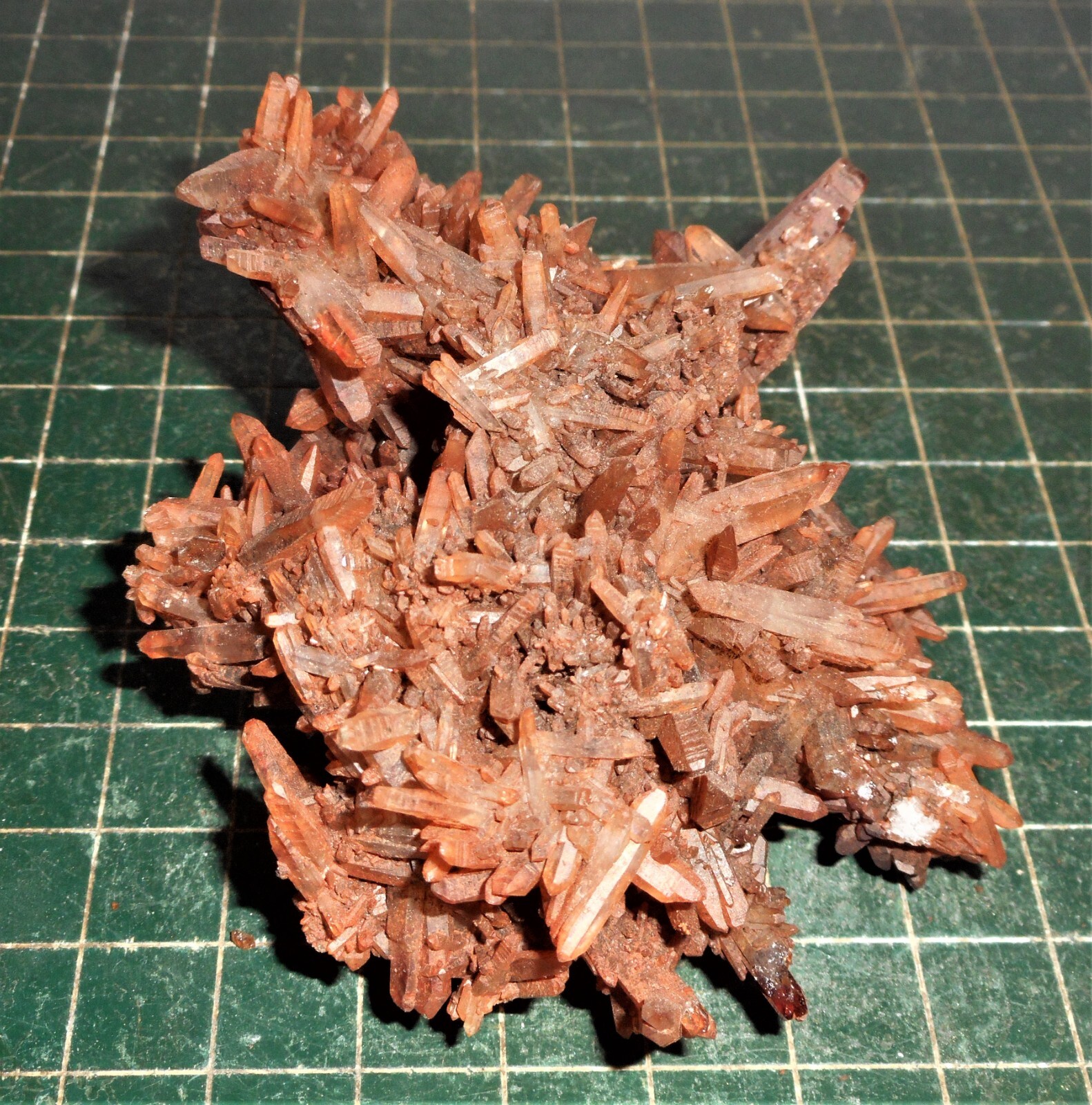 Red Quartz Crystal Cluster Plate, Goede, Cathedral, Natural Specimen. 4.0″