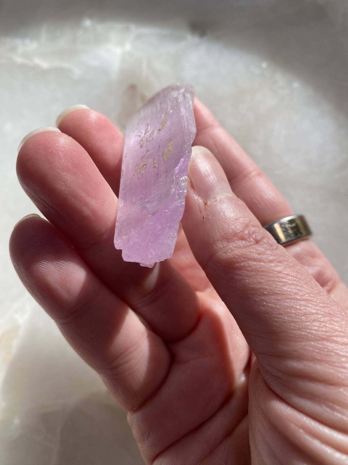 Natural Pink Color Kunzite Crystal, Raw Kunzite Stone, 40 Grams