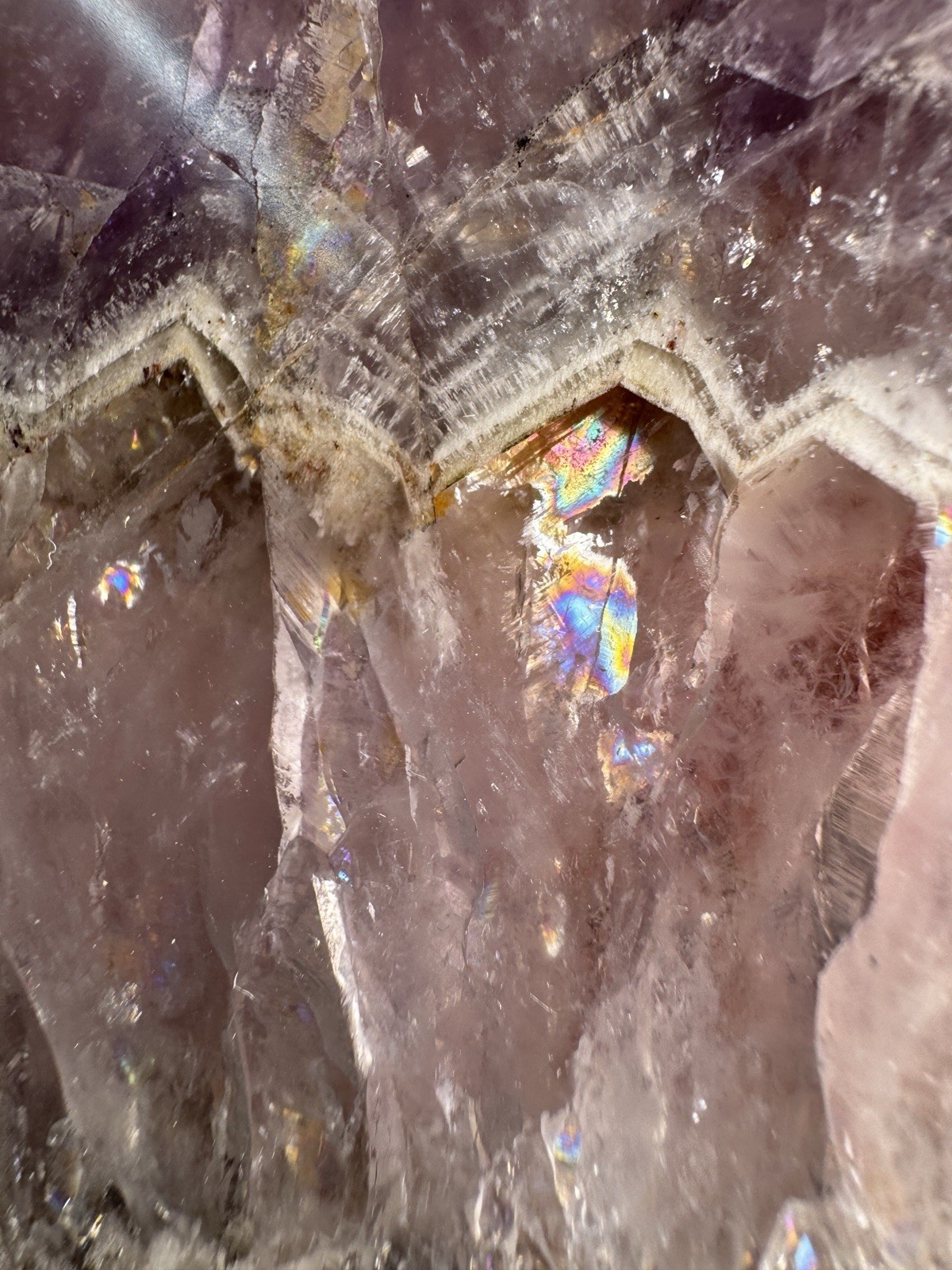 Boreal Amethyst Auralite 23 Crystal – Vertical Cut Polished Face