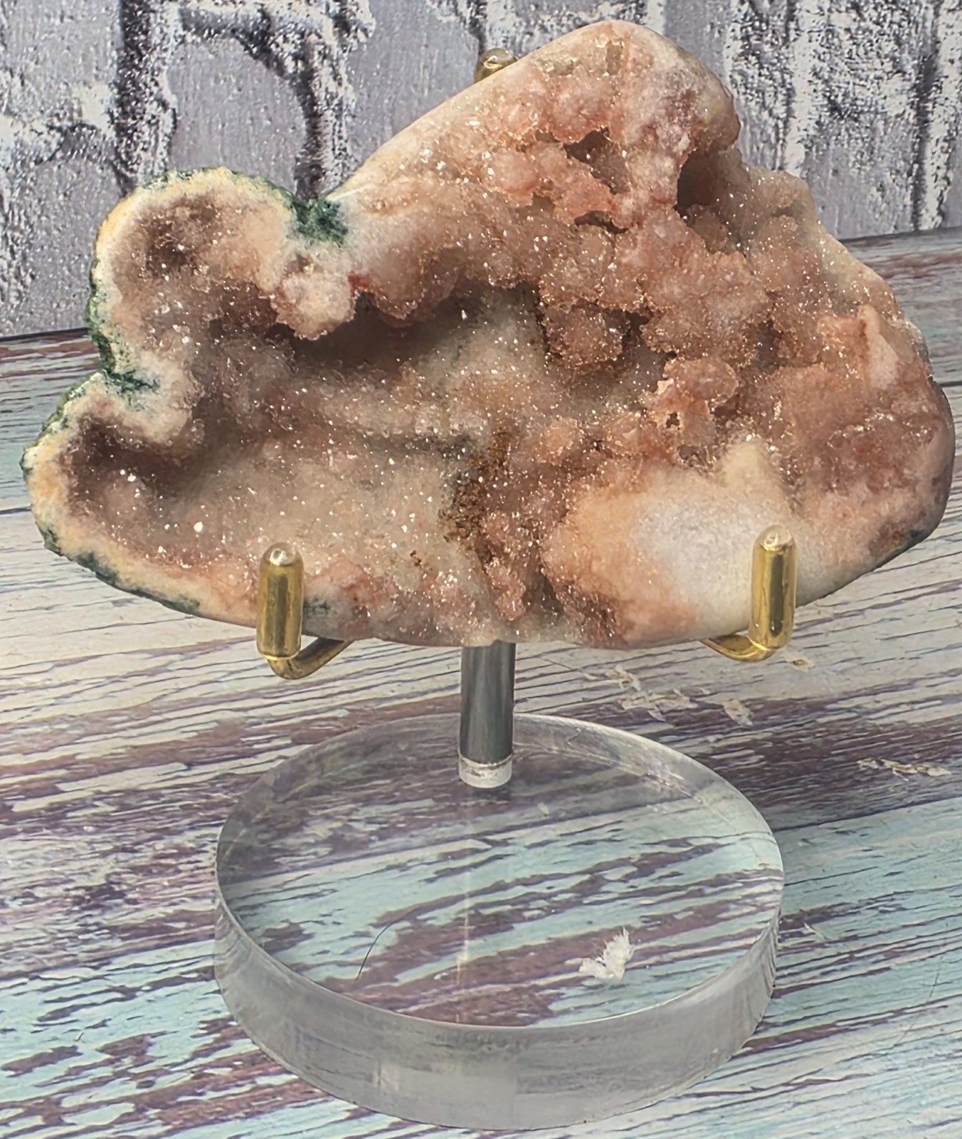 Patagonian Pink Amethyst Druzy Crystal Argentina w/ Display Stand 67.42g