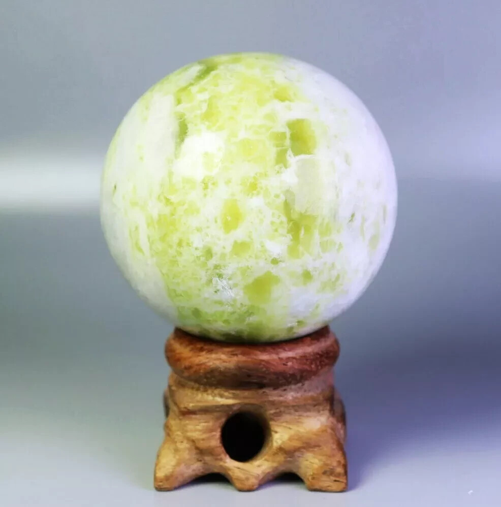 Natural Polished Lantian jade Crystal Ball Stone Specimen sphere Healing 50mm