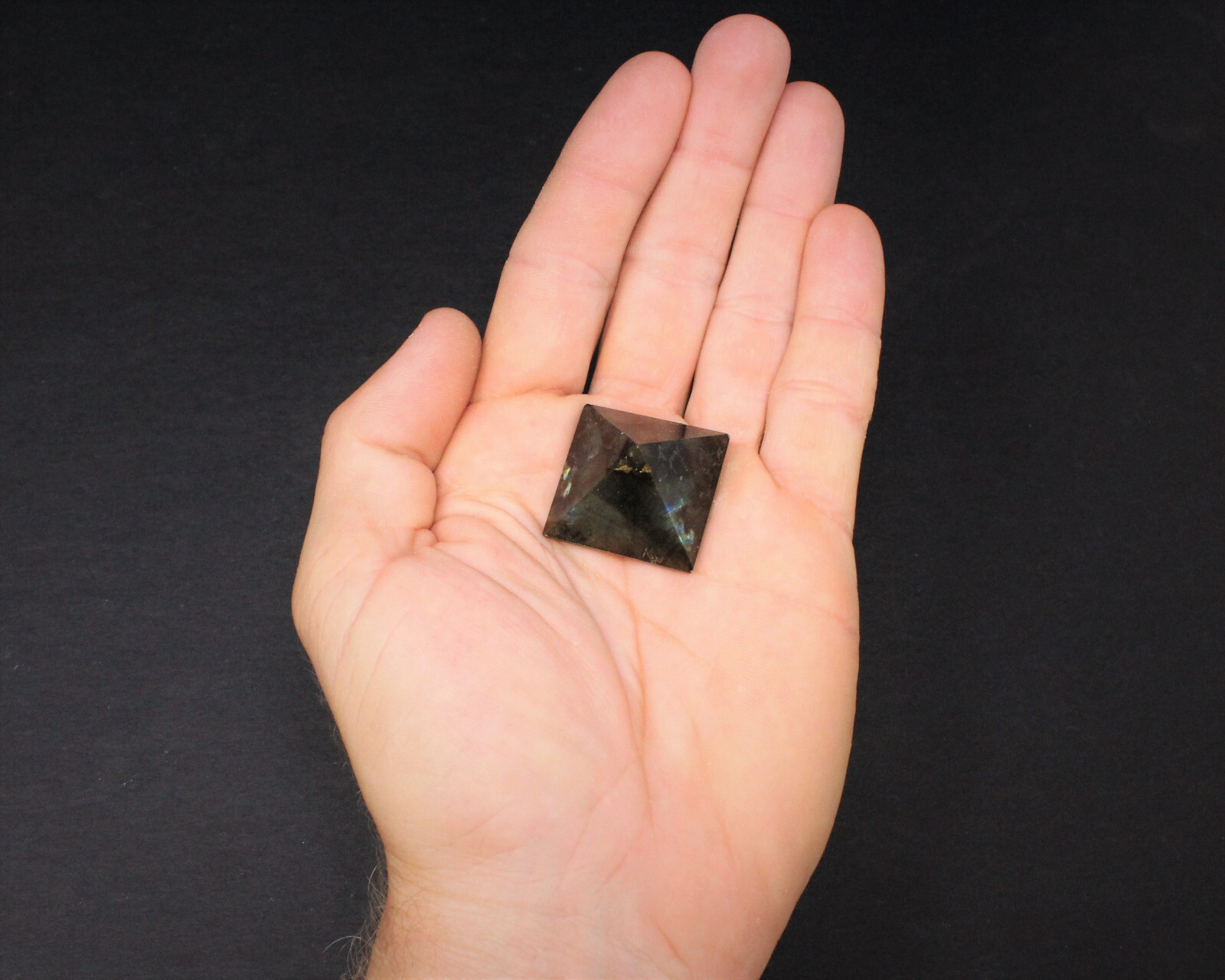 Labradorite Crystal Pyramid, Medium 1″ – 1.25″ (Reiki Labradorite Pyramid)