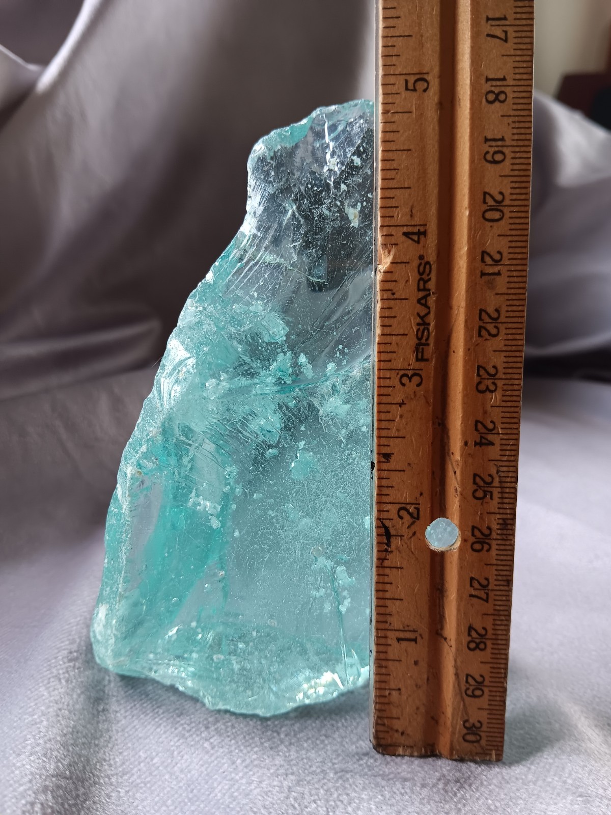 Andara crystal, monatomic glass, Aqua Serenity, Cullet/Slag glass, 1 lb 2oz
