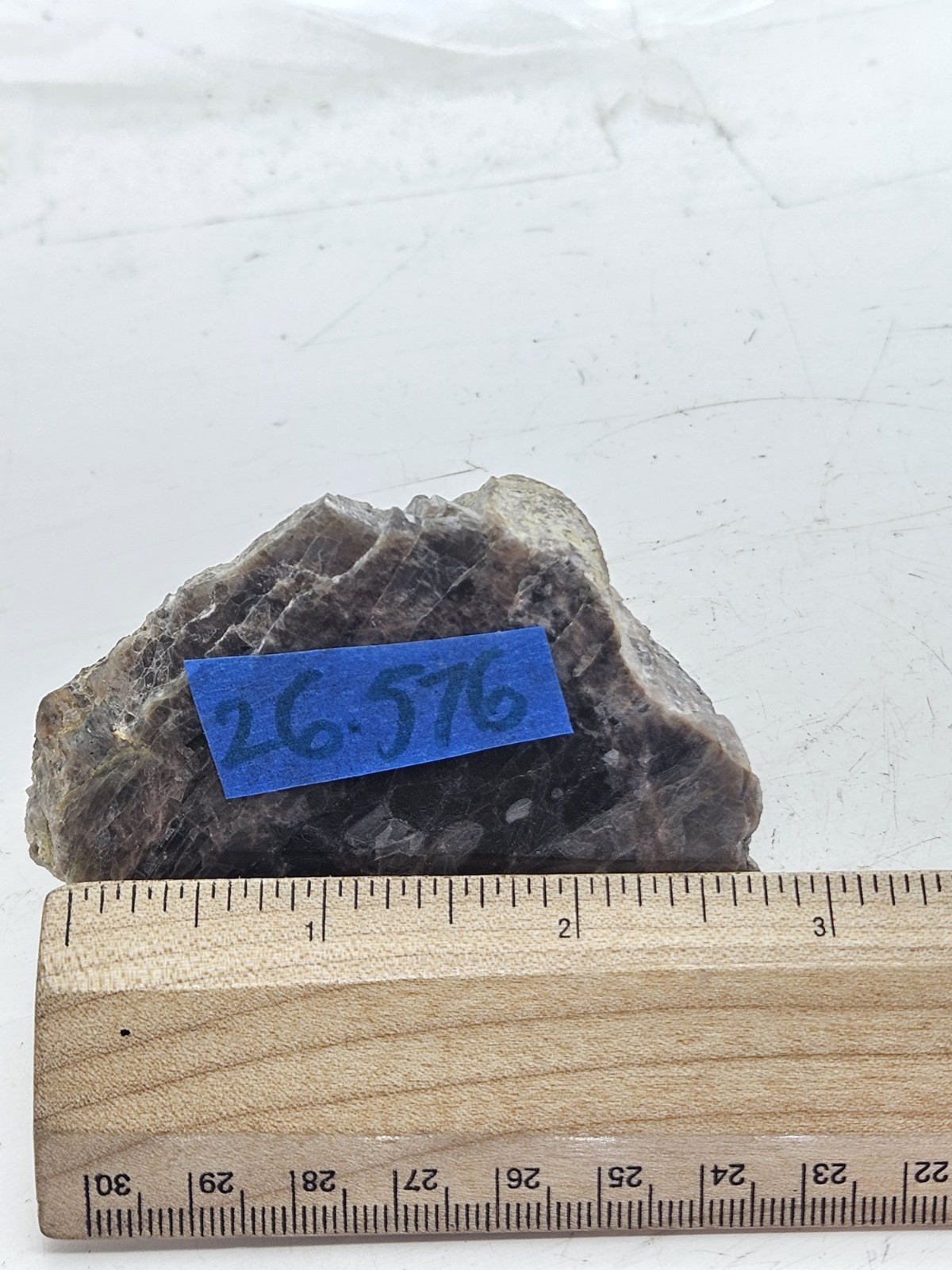 Natural Rough Black Moonstone Specimen – Raw Healing Crystal with Silver Flash