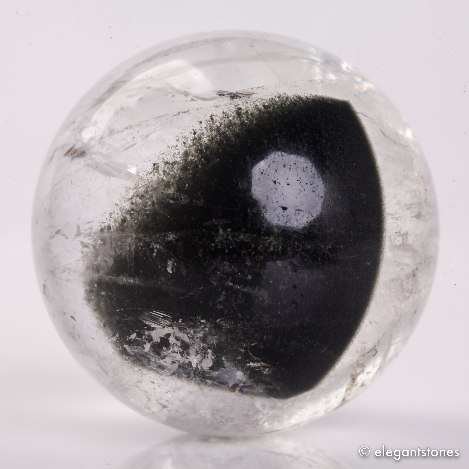 80g38mm Natural Garden/Phantom/Ghost/Lodolite Quartz Crystal Sphere Healing Ball