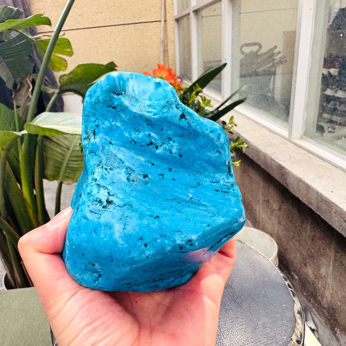 2.49LB Turquoise Blue Green Crystal Stone Freeform Polished Healing Reiki