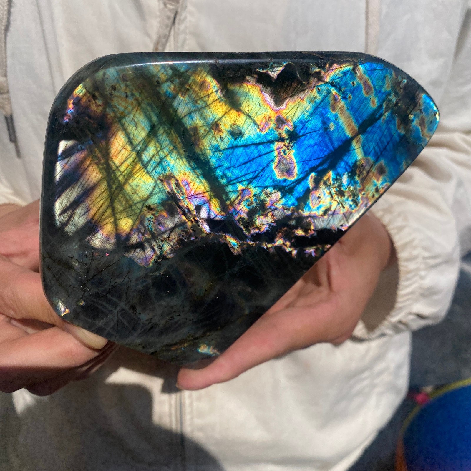 3lb Natural Gorgeous Labradorite Quartz Crystal Stone Specimen Healing