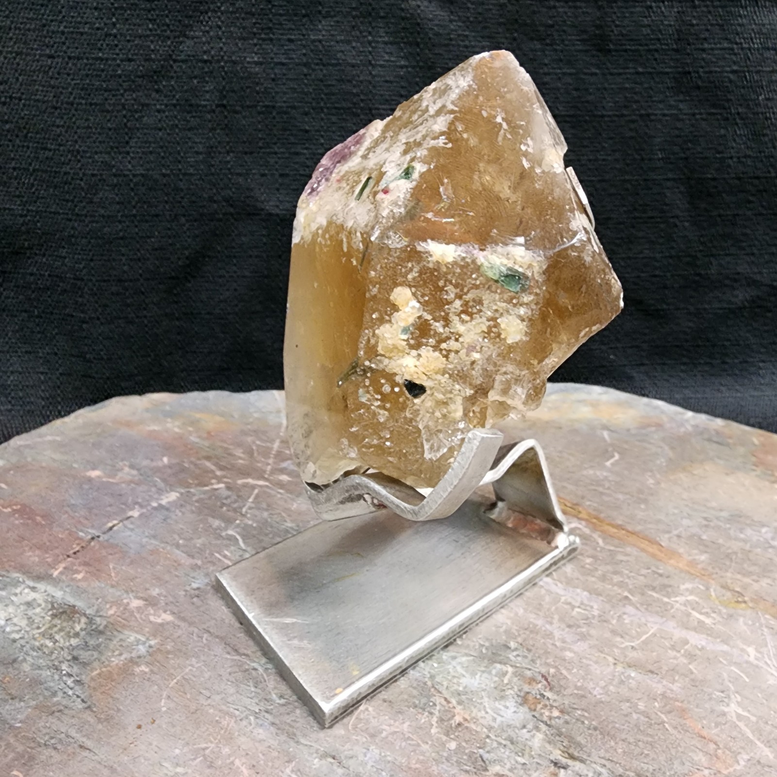 Smoky Crystal Quartz Point | Custom Stand | Natural Semi Polished Raw 316gr