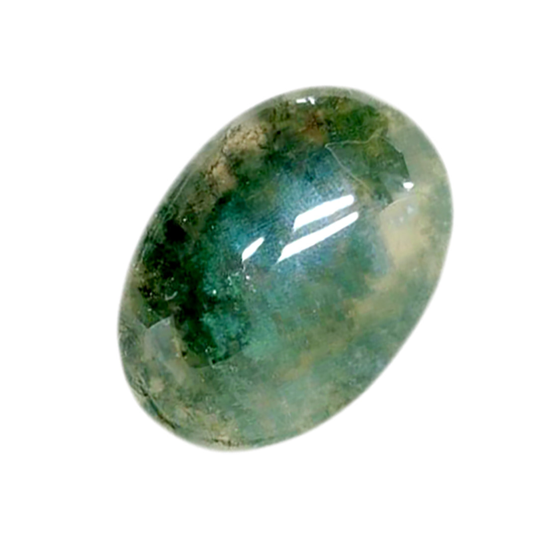 Natural Moss Agate Palm Stone Green Rock Crystal Healing Reiki Polish Worry Ston
