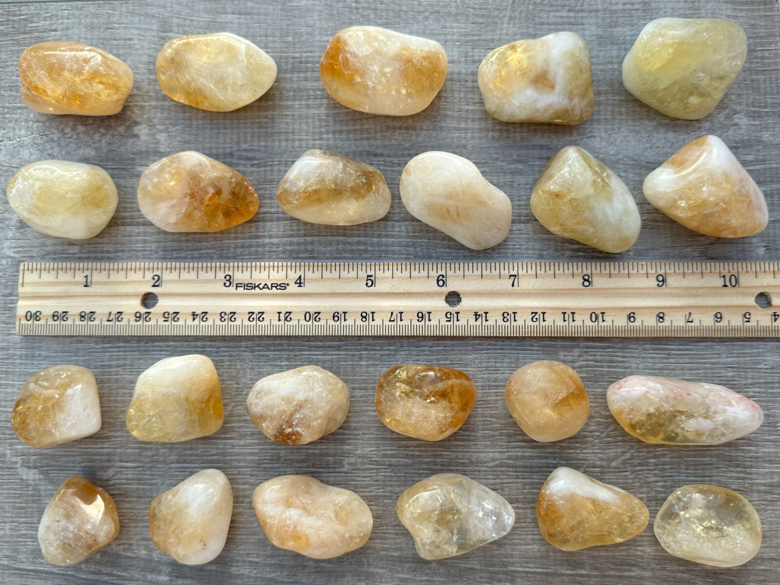 Grade A++ Citrine Pebble, 1.25-2 Inch Large Tumbled Citrine Stones,Wholesale Lot