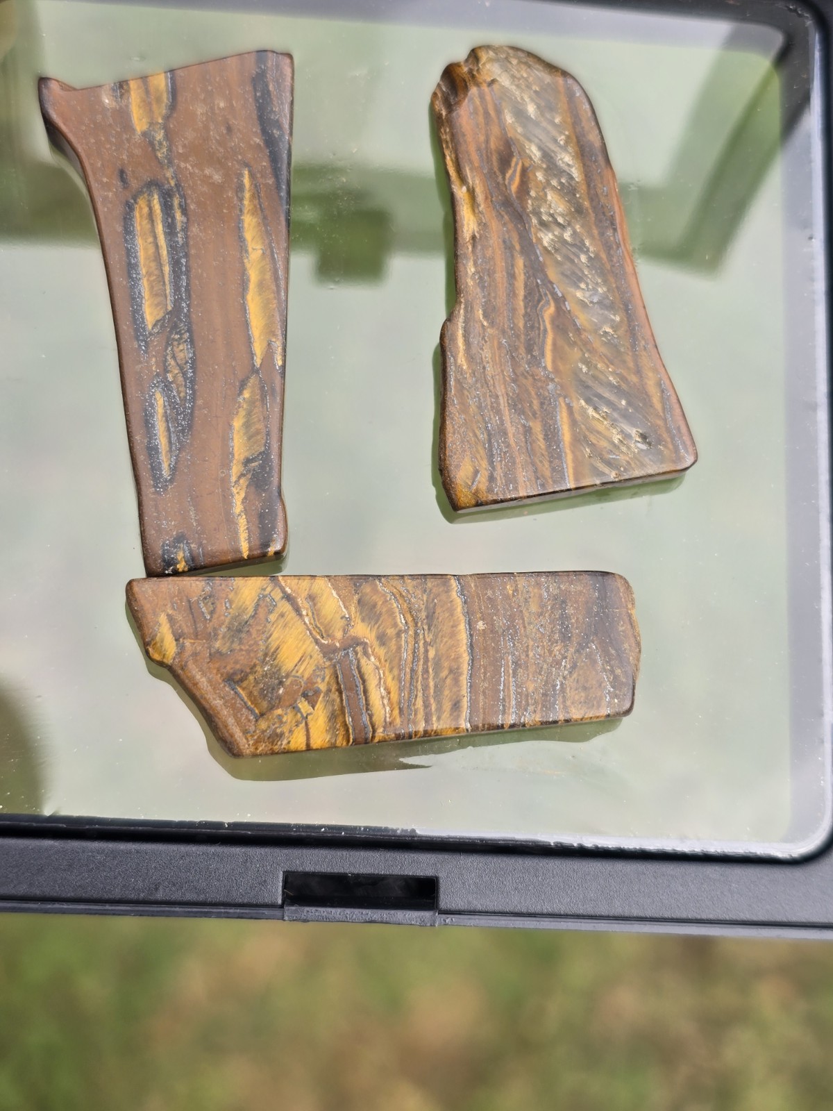 Natural Tiger’s Eye 3-Pc Set – Polished Irregular Shapes B2