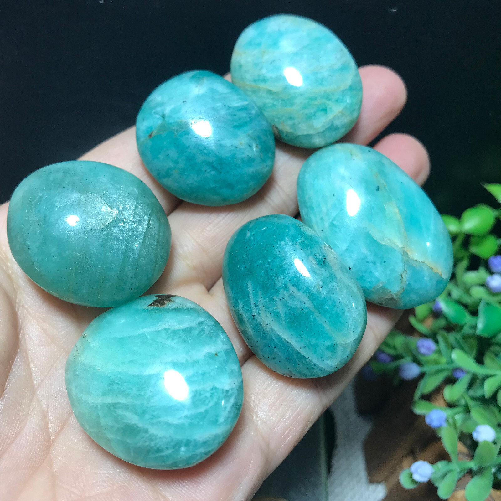 1000g 60pcs Natural Amazon Tianhe Stone Polished crystal Energy Healing