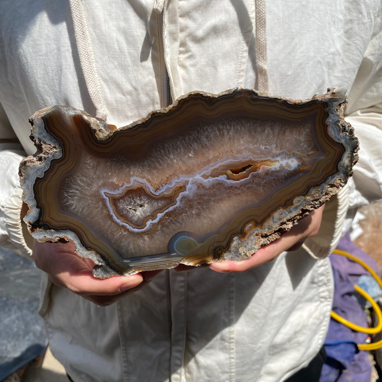 1440G Natural agate Agate Geode Slab/Slice quartz crystal mineral specimen Reiki