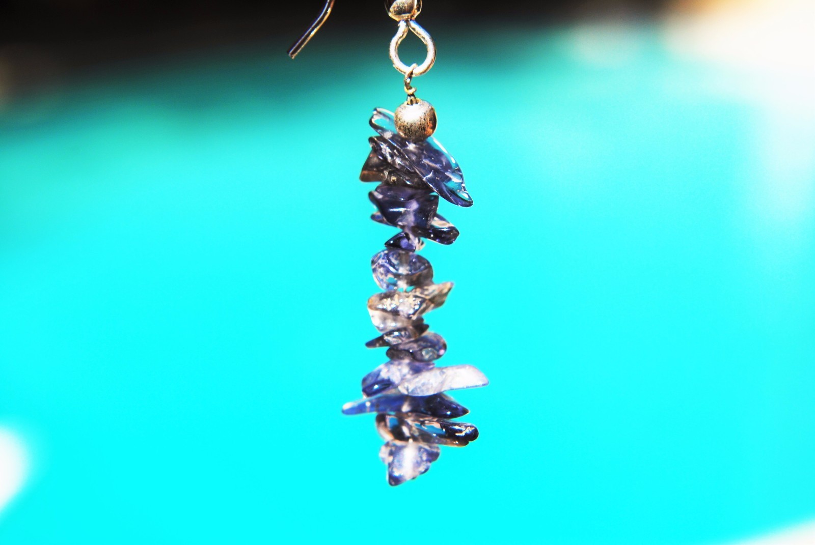 CHARGED Iolite Crystal Chip Earrings REIKI Energy! ZENERGY GEMS™