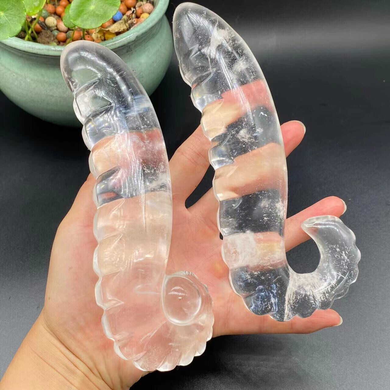 1pc Natural White Clear Quartz Crystal Massage Yoni Wand Healing for Women Gift