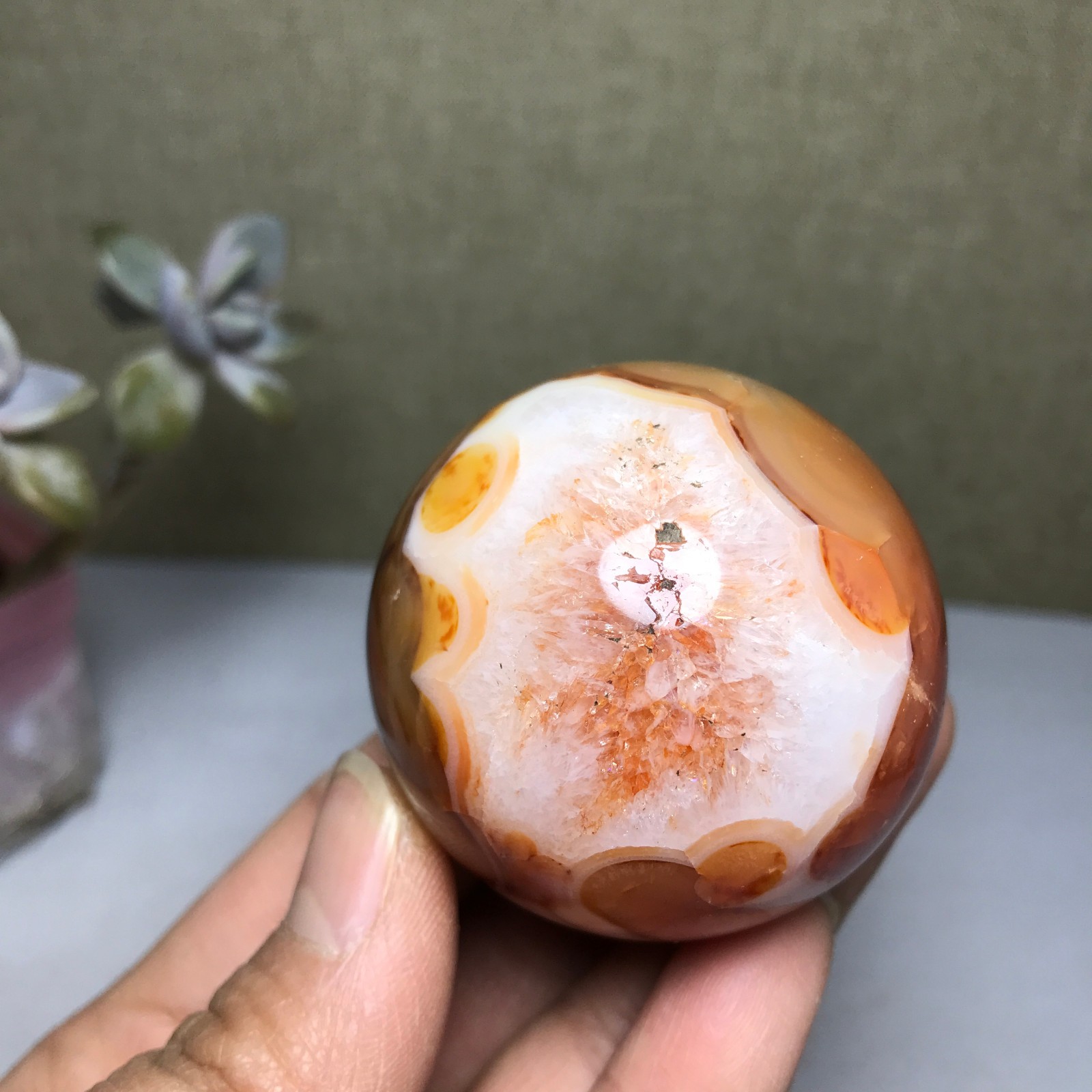 48mm Natural red agate sphere ball Crystal polish/rough specimens 160g A2975