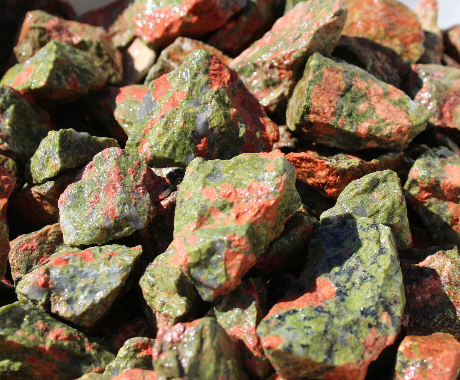 Unakite – Rough Rocks for Tumbling – Bulk Wholesale 1LB options