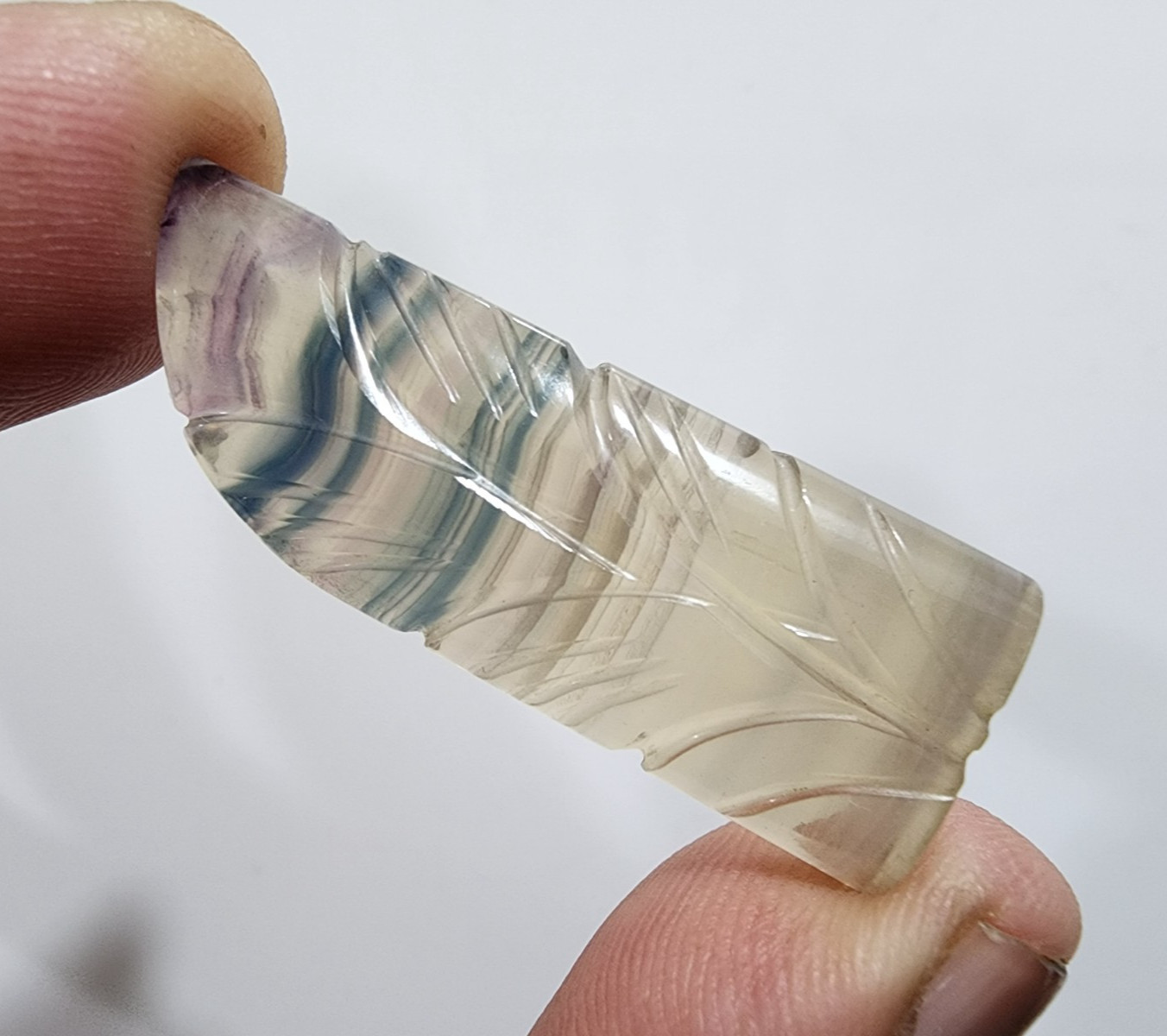 Amazing Rare Designing Carving Rainbow Fluorite Fancy 48.50 Crt Loose Gemstone